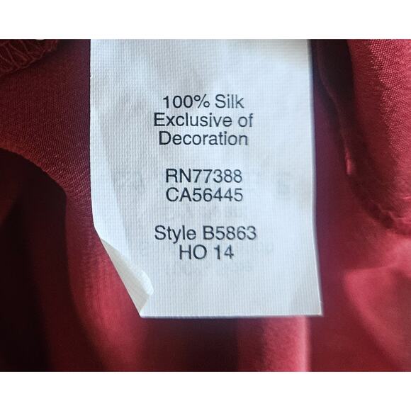 MADEWELL Women's S Ballad Silk Tunic Blouse Top Embroidered 1/2 Buttons 36" - Picture 8 of 8